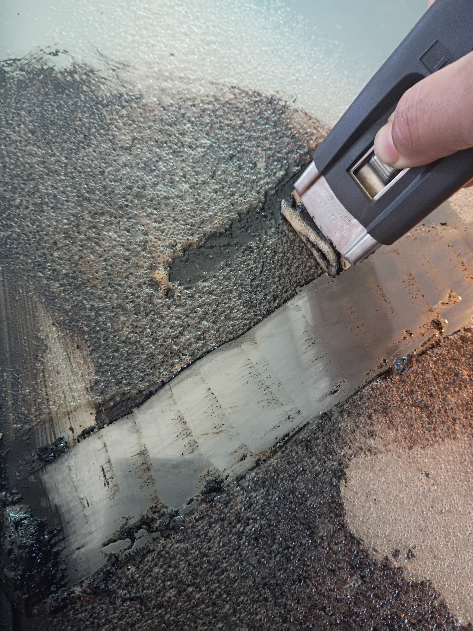 Detail cleaning of tile grout and tracked-in dirt