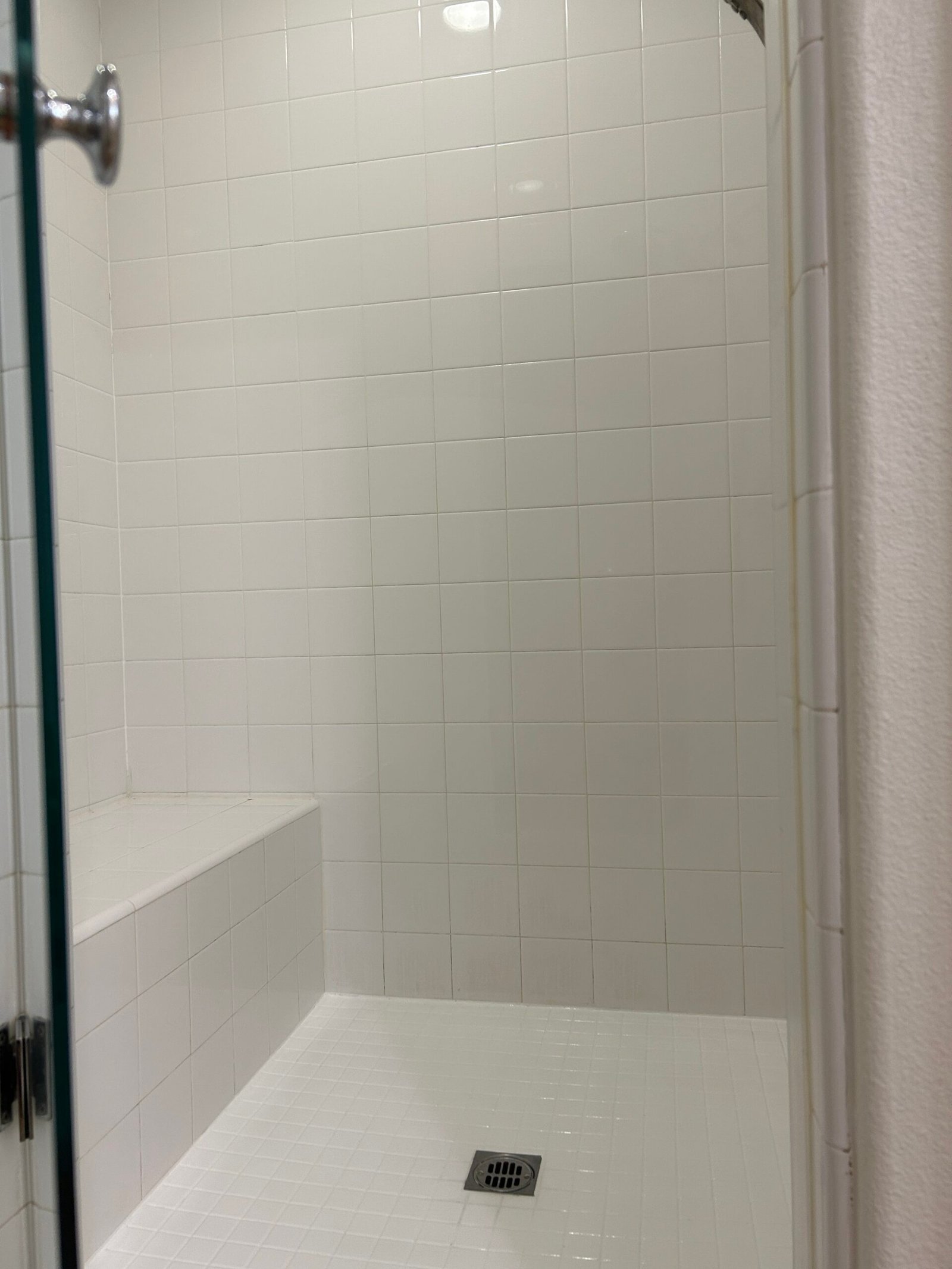 Sparkling clean shower glass and tile