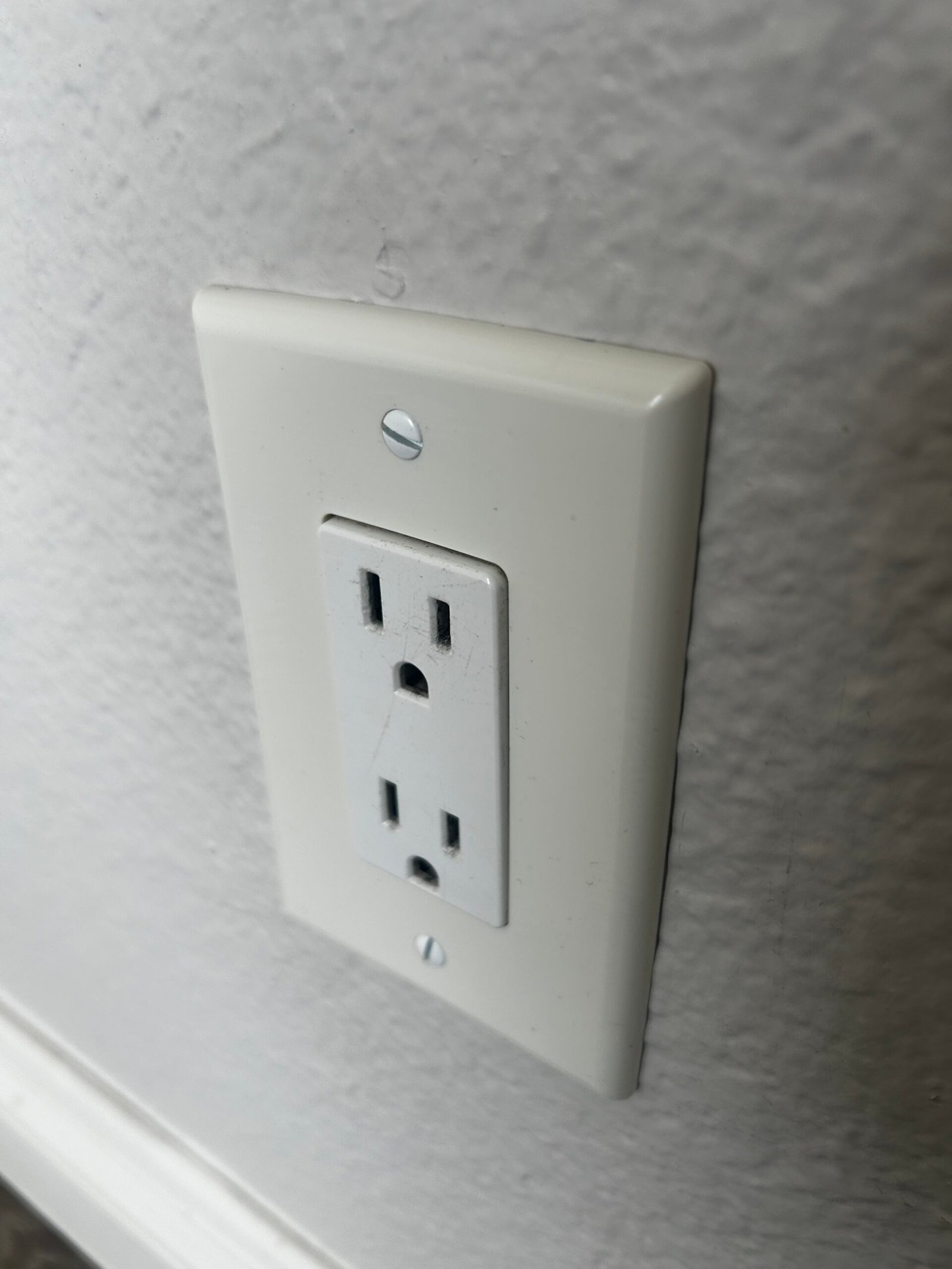 Clean dusted outlet and surface detail