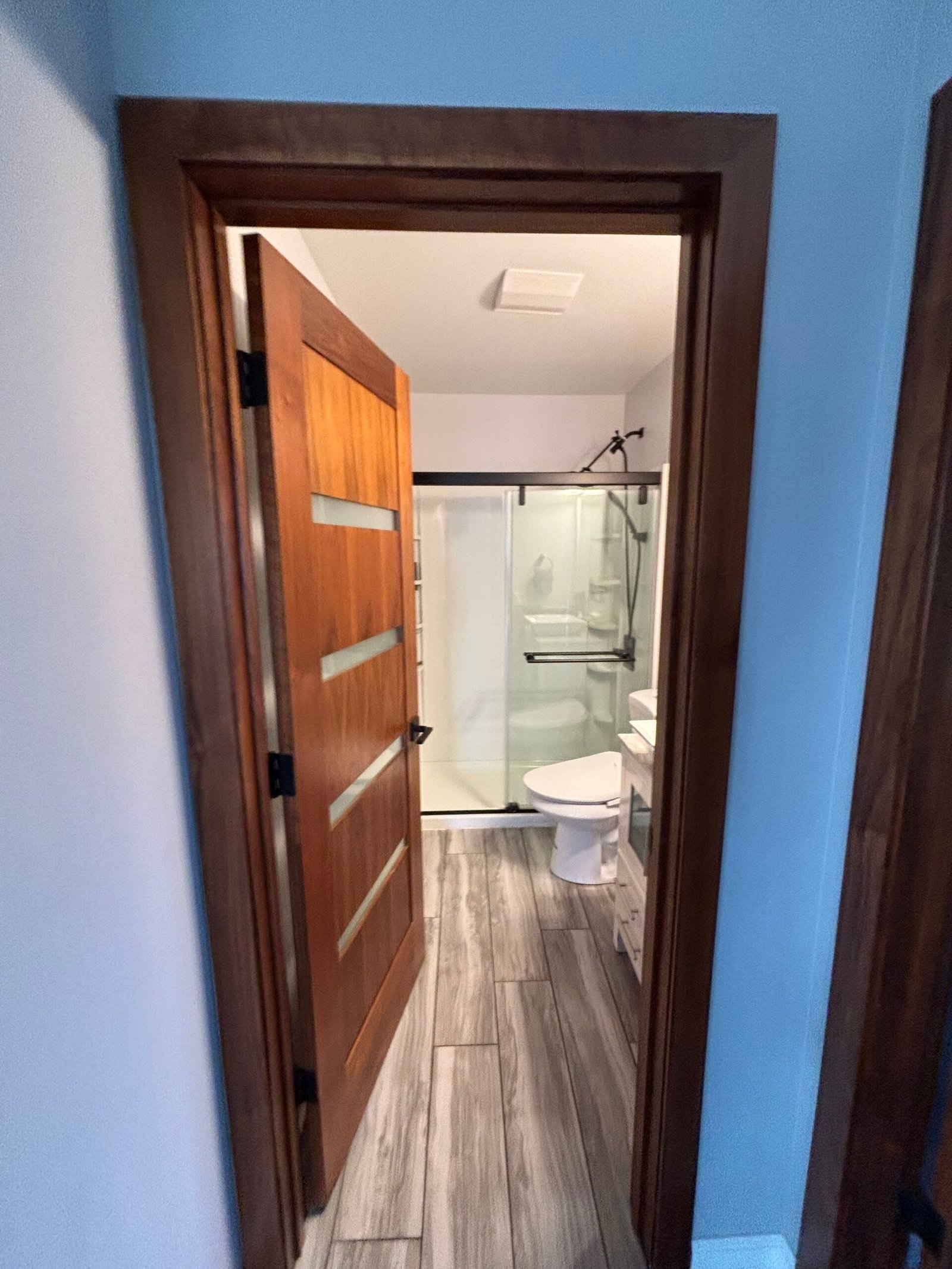 Clean, spot-free glass shower enclosure
