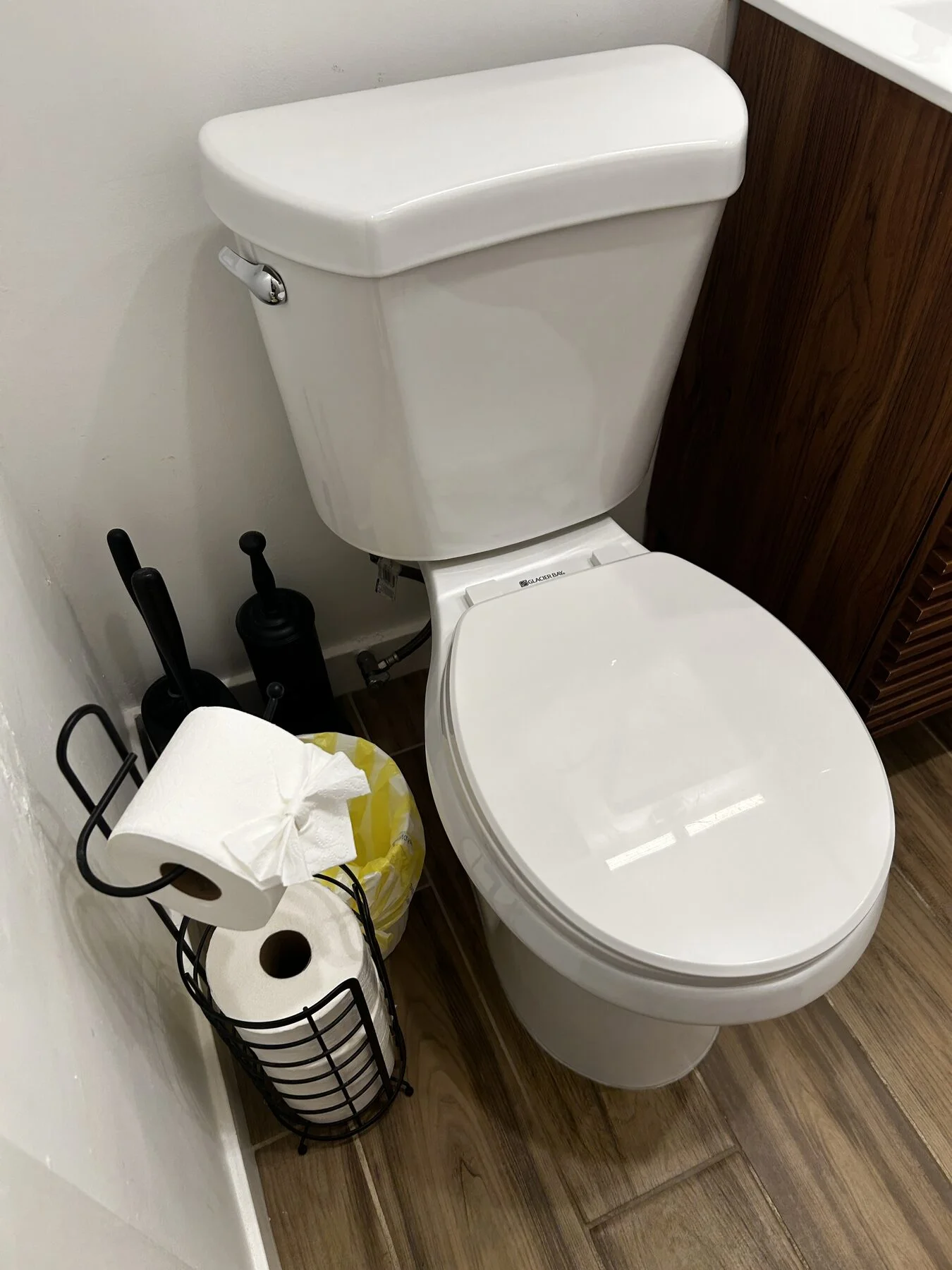 Clean apartment bathroom with organized toiletries after a Suddenly Clean visit