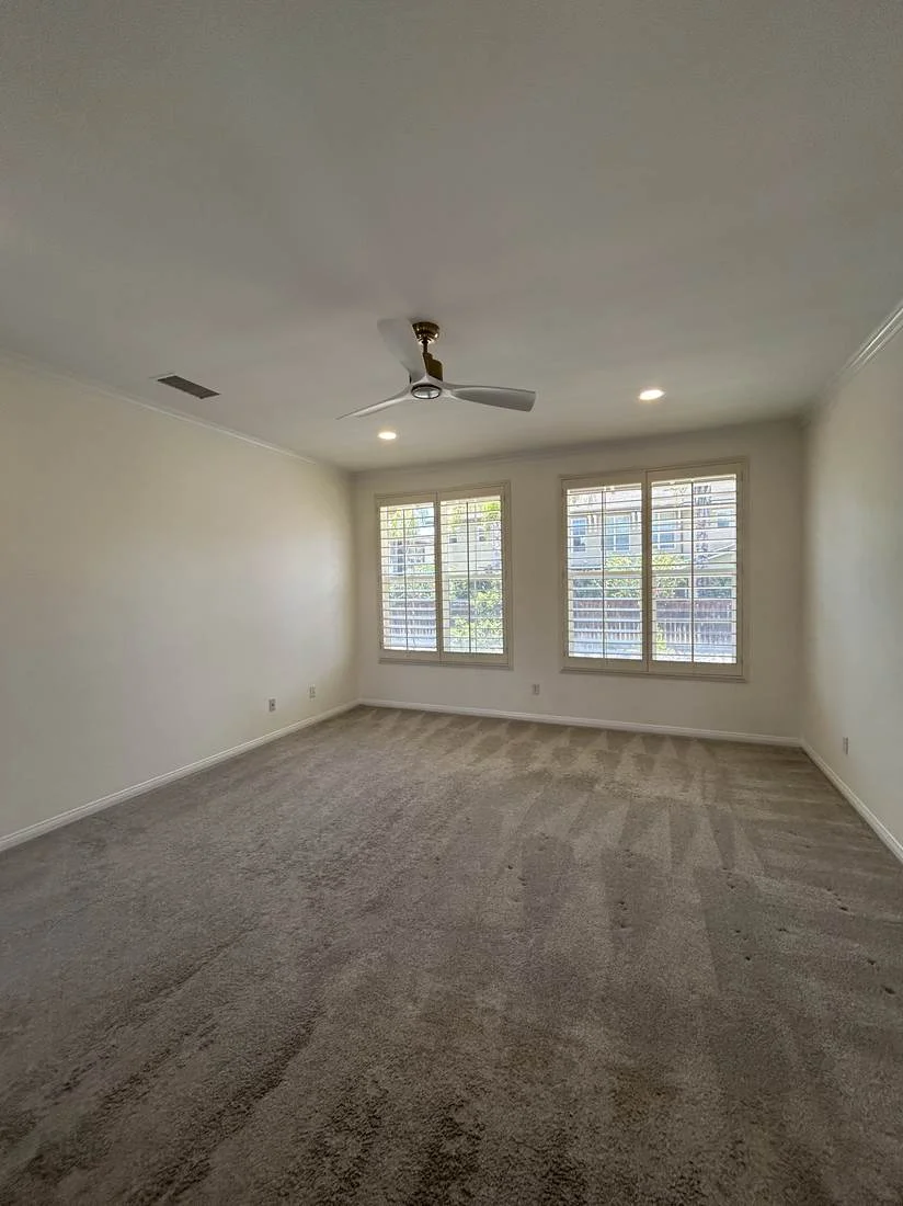 Empty bedroom, freshly cleaned and ready for move-in day