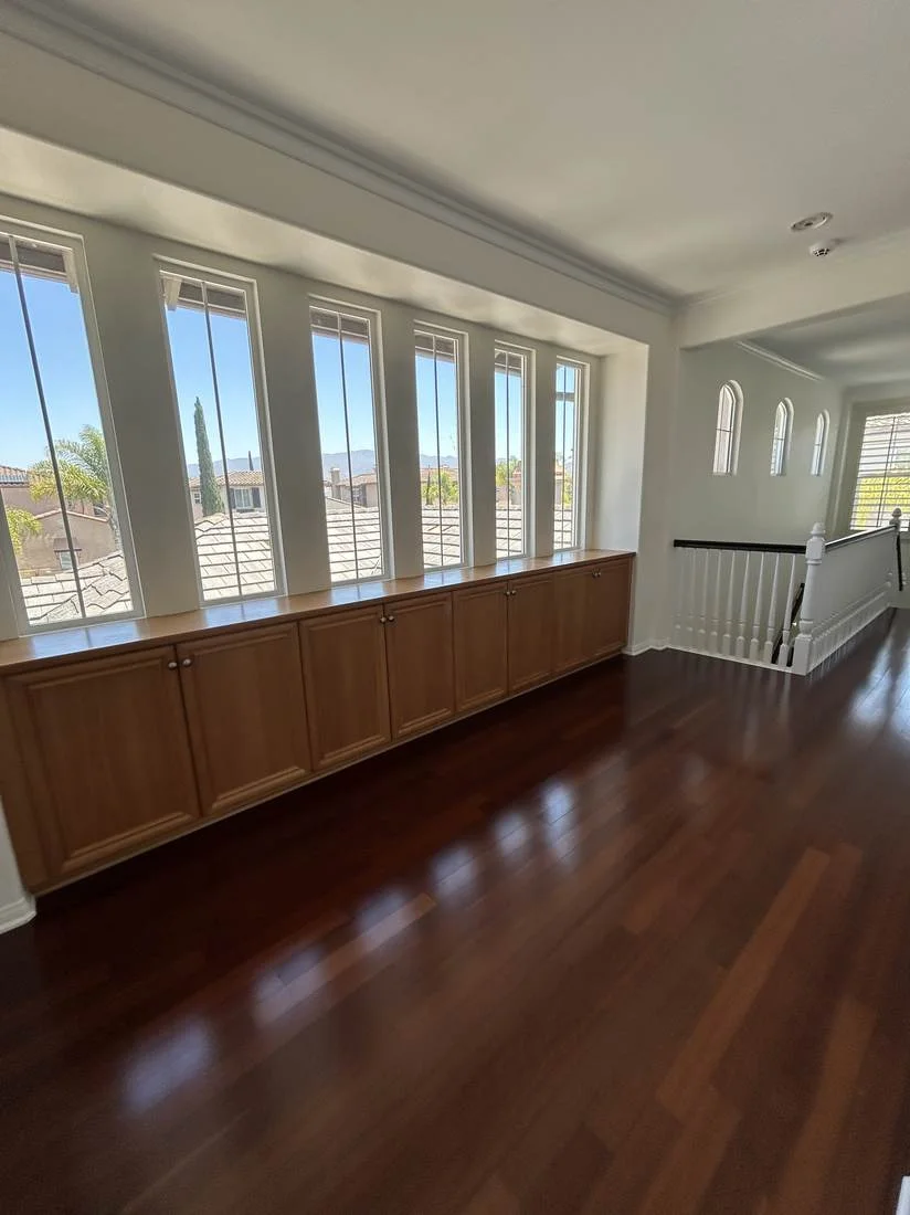 Sunlit, freshly cleaned hallway in an East County San Diego home